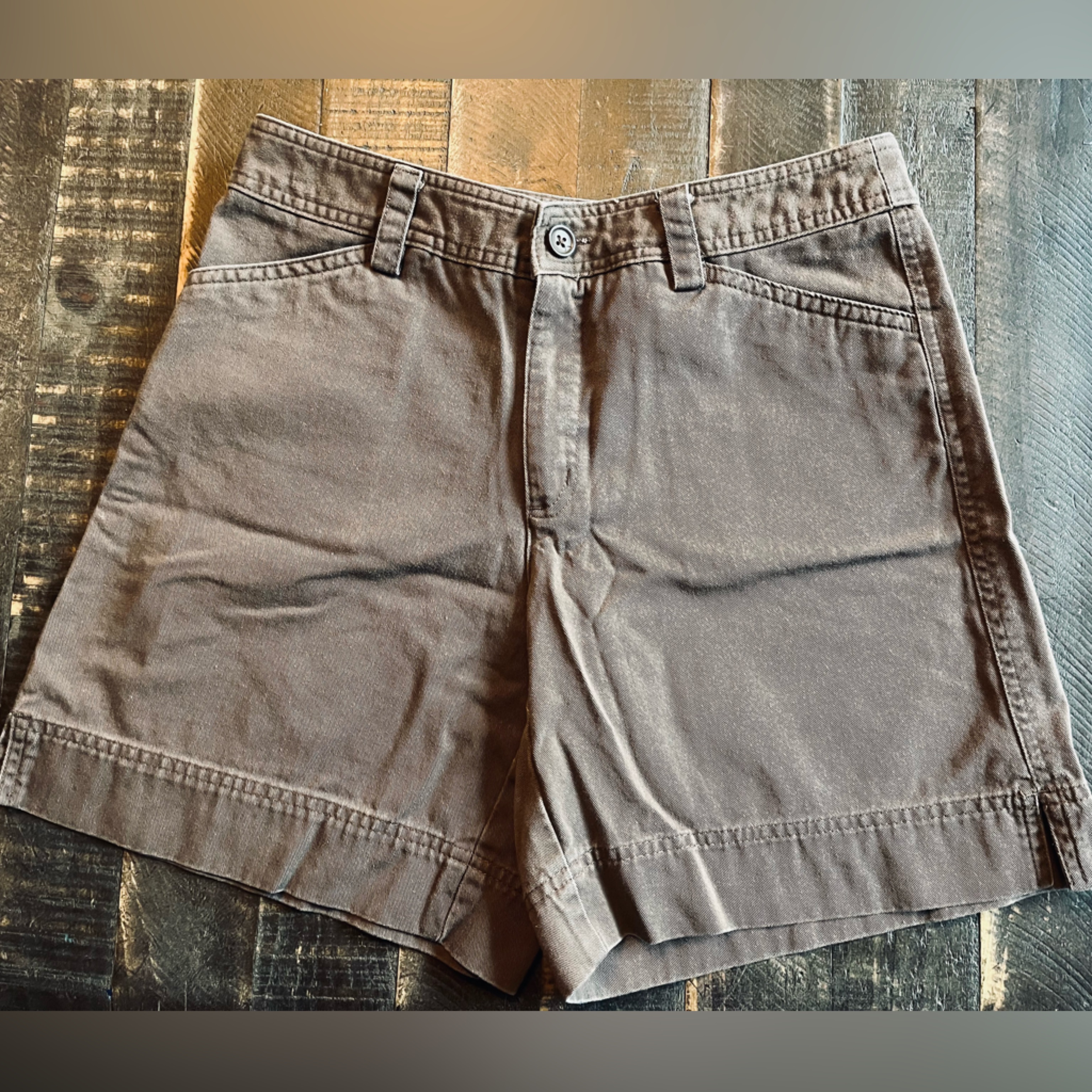 Rafaella Brown Casual Cotton Blend Women's Shorts